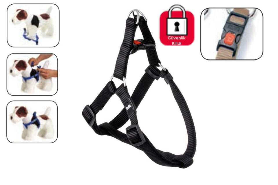 Karlıe Kilitli Göğüs Tasma S/m 35-60cm Siyah