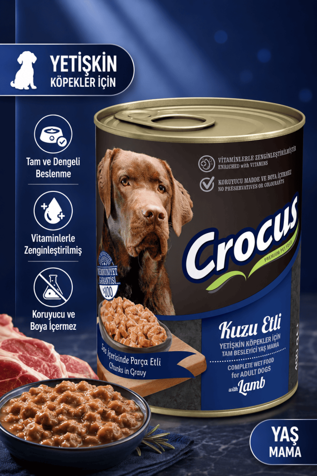 Crocus Yet. Köpek Kuzu Etli Yaş Mama 400g