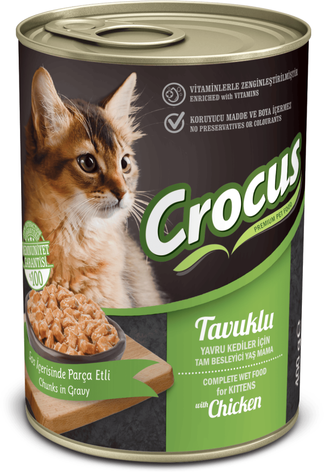 Crocus Yav. Kedi Tavuklu Yaş Mama 400g
