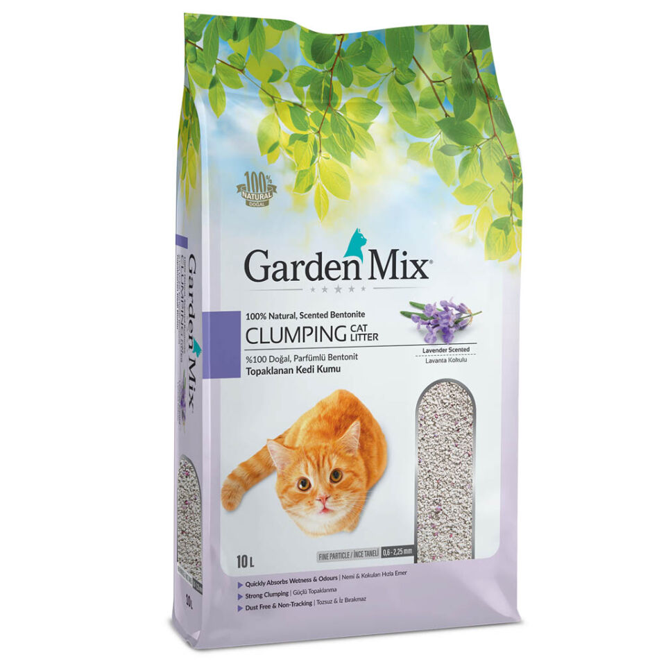 Gardenmix Bentonit Lavanta Lavanta Kokulu Kedi Kumu İnce 10l