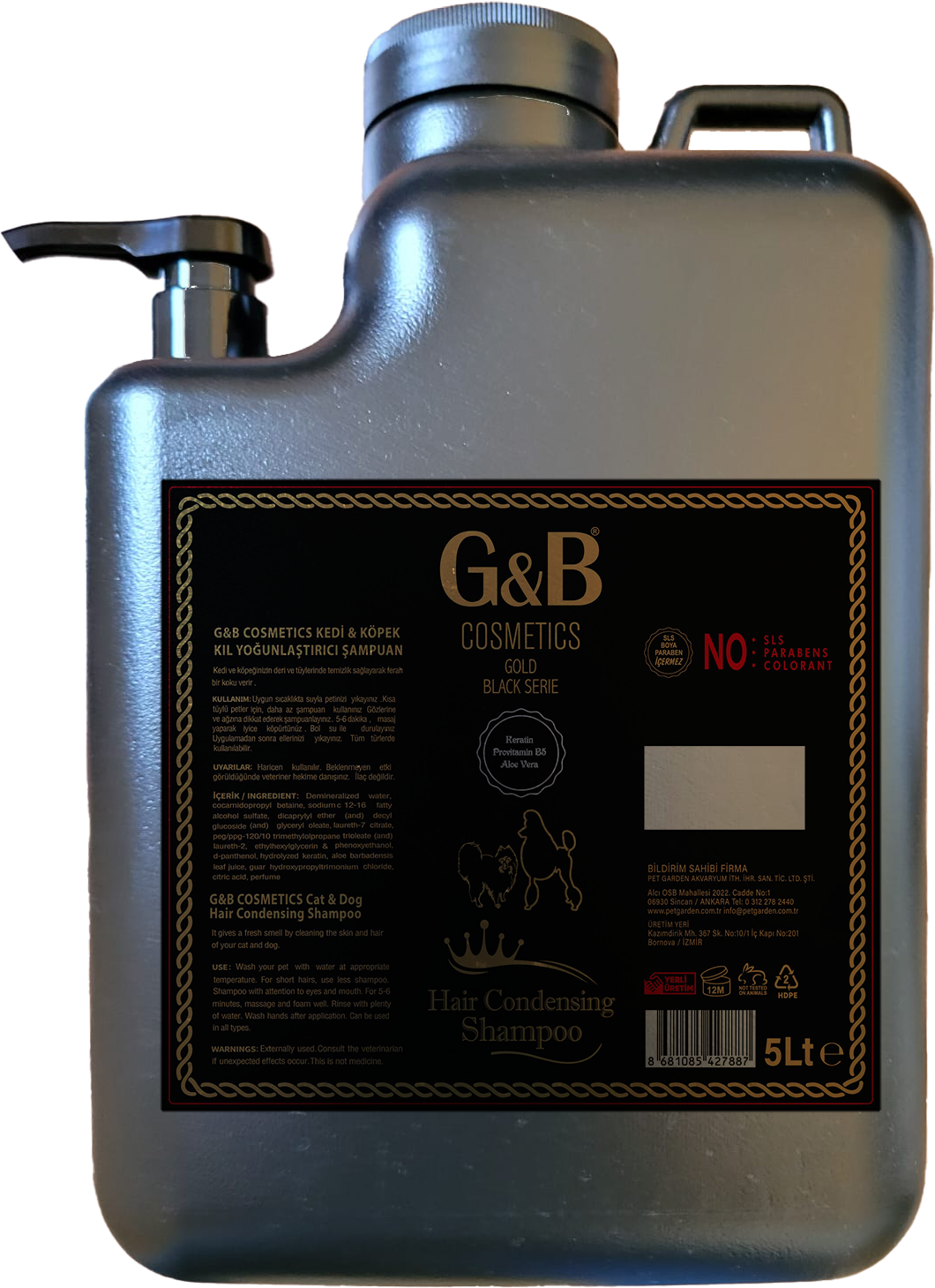 G&b Kıl Yoğunlaştırıcı Pet Şampuan 5 Lt