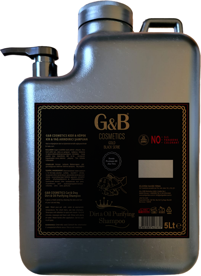G&b Kir Yağ Arındırıcı Pet Şampuan 5 Lt