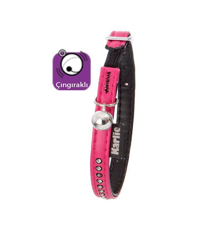 Karlıe Deri Kedi Boyun Tasma 30cm Pembe
