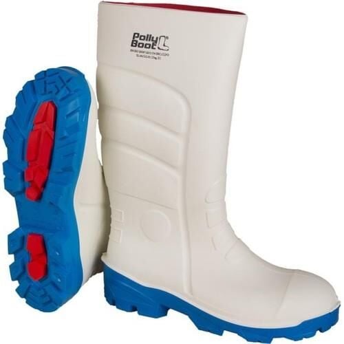 POLLYBOOT BEYAZ/MAVİ PU ÇİZME NO:40