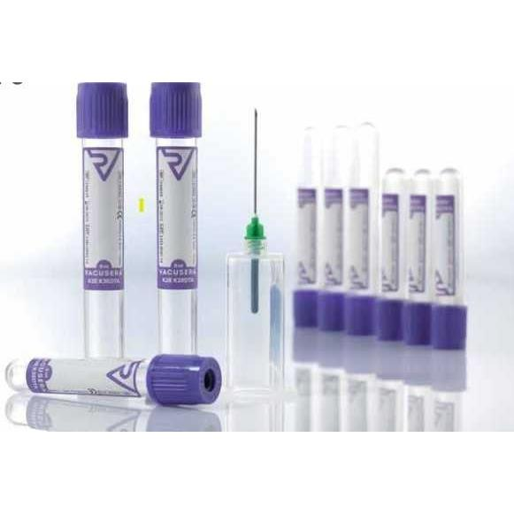 Vacusera Mor Kapaklı K2EDTA'lı Kan Alma Tüpü 8 ml (100 Adet/paket)