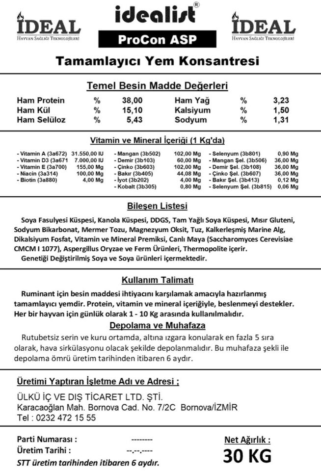 Procon ASP 1 Palet (40 X 30 Kg)