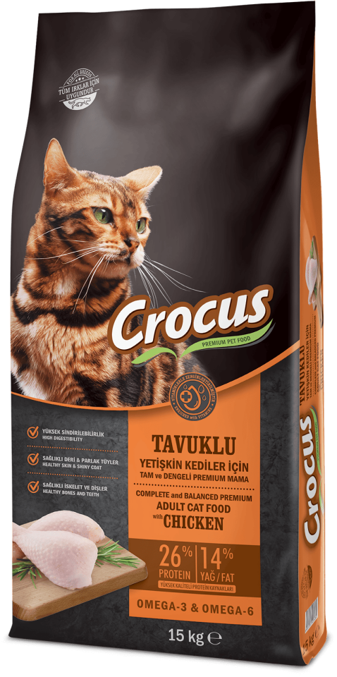 Crocus Tavuk Etli Yetişkin Kedi Maması 15 Kg