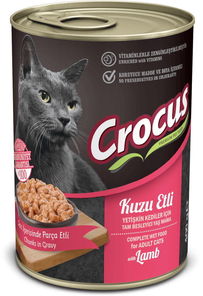 Crocus Yetişkin Kedi Kuzu Etli Yaş Mama 400g