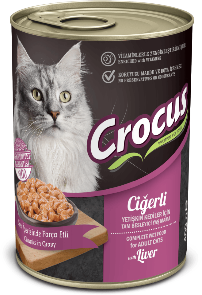 Crocus Yetişkin Kedi Ciğerli Yaş Mama 400g