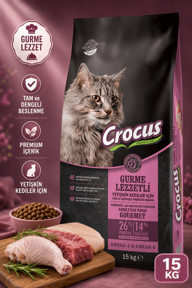 Crocus Gurme Yetişkin Kedi Maması 15 Kg